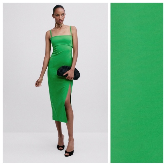 NWT. Massimo Dutti Studio Fitted Strappy Midi Dress. Size S. - Picture 1 of 12